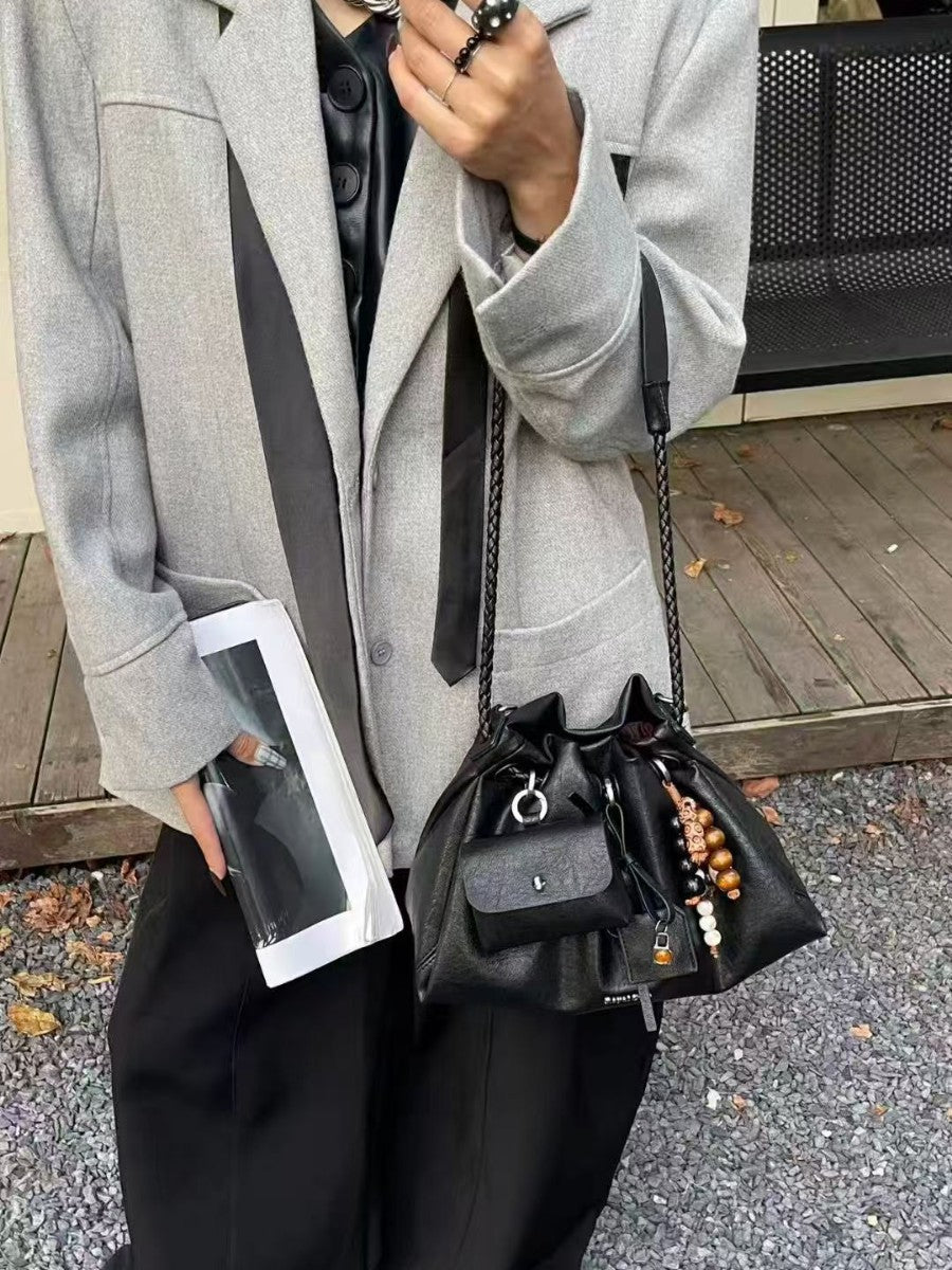 Women's Genuine Leather Underarm Matte Stitching Fashion Crossbody Bags