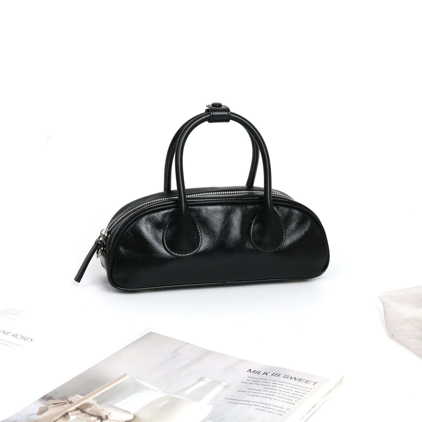 Baguette Niche Designer Portable Size Bowling Handbags