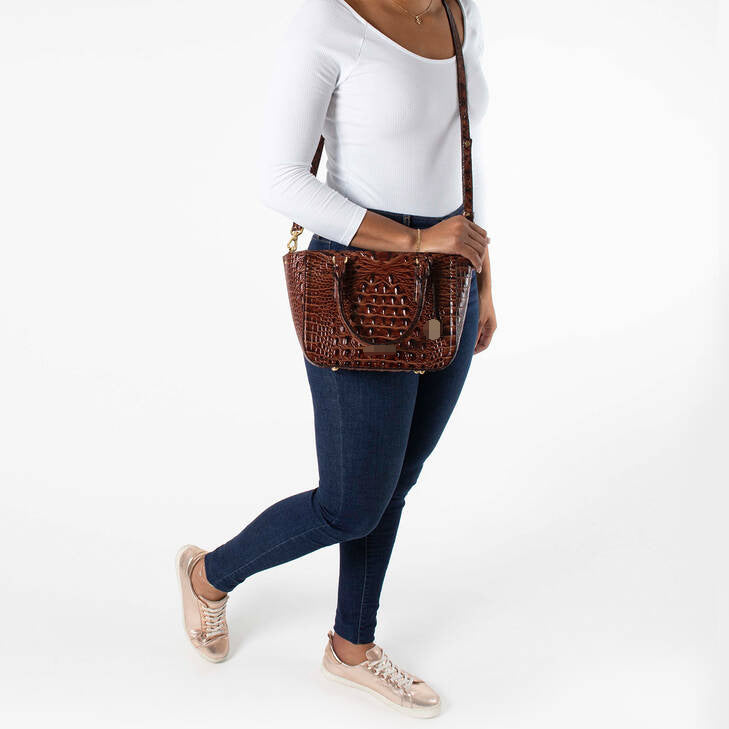 Women's Portable Underarm Vintage Brahmin Crocodile Pattern Handbags