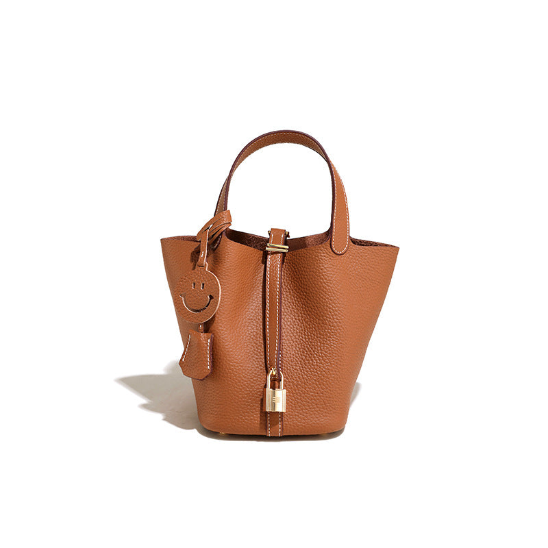 Women's Vegetable Basket Genuine Leather Niche Advanced Mother Handbags