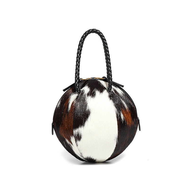 Fashion Trendy Fur Integrated Design Contrast Handbags