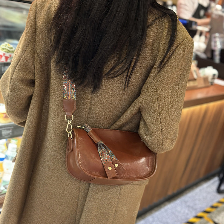 Women's Genuine Leather Underarm Female Fashion Shell Handbags