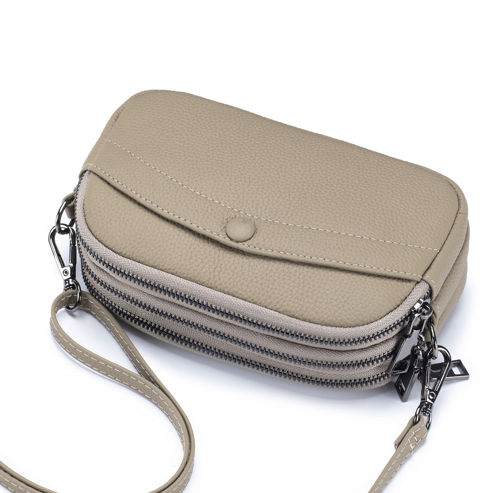 Women's Genuine Leather Fashion Mother Mobile Mini Simple Crossbody Bags