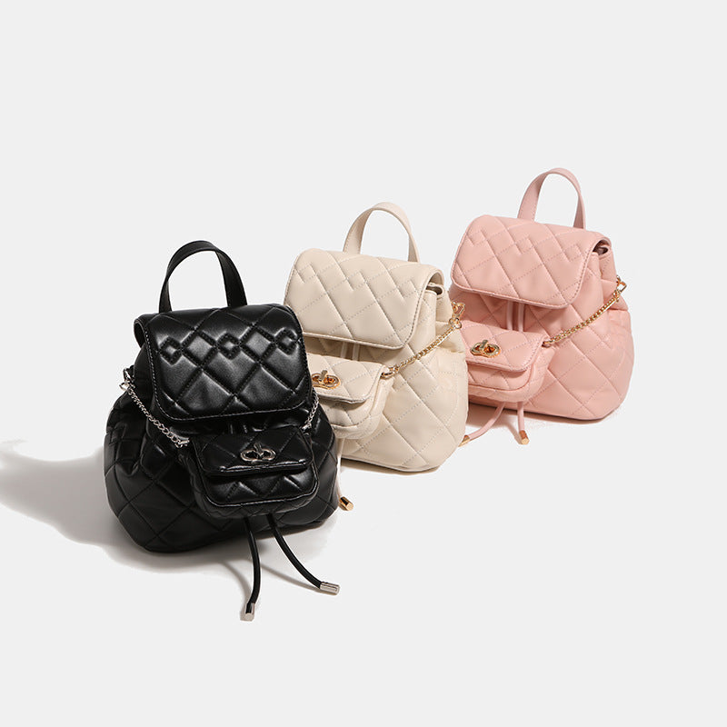 Women's Classic Style Rhombus Female Niche High Backpacks