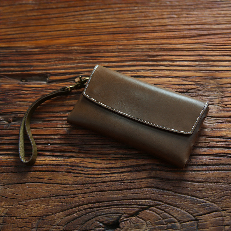 Men's Clutch Long Genuine Leather Large Capacity Mobile Men's Wallets