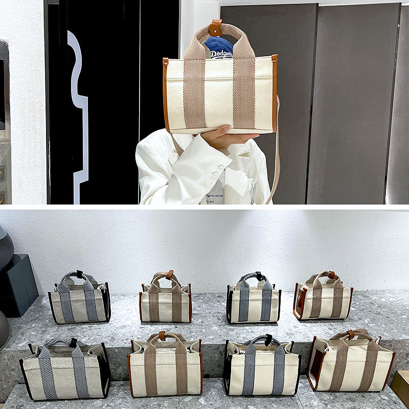 Women's Spring Fashion Korean Vintage Canvas Large Handbags