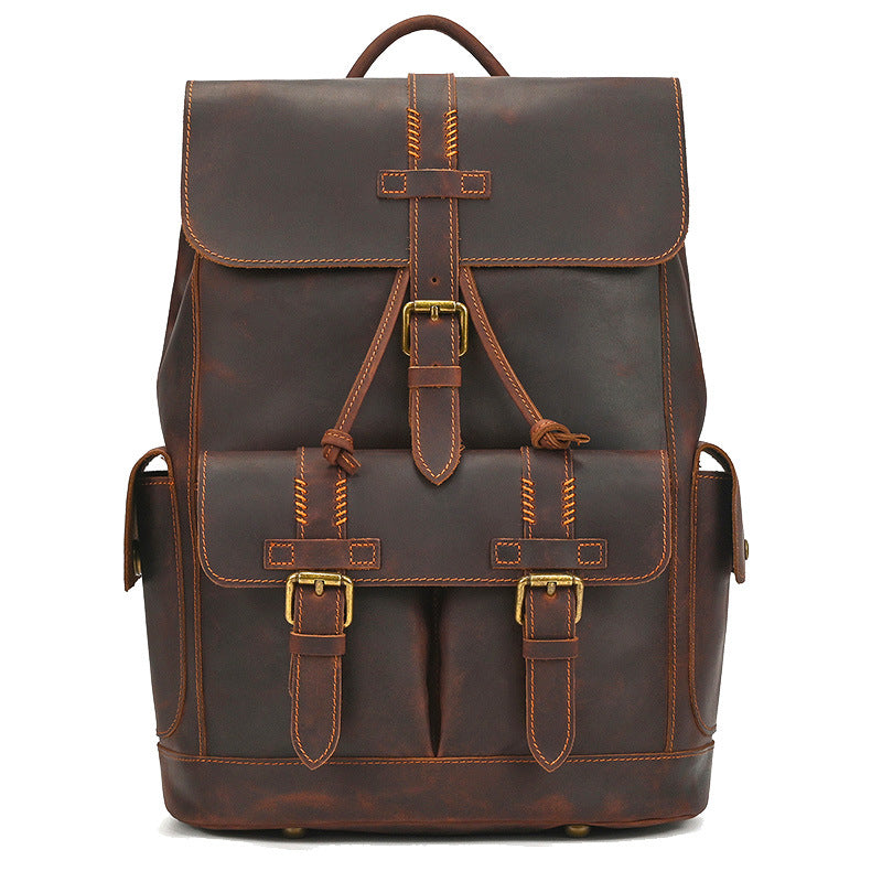 Women's & Men's & Leather Crazy Horse Large Capacity Backpacks