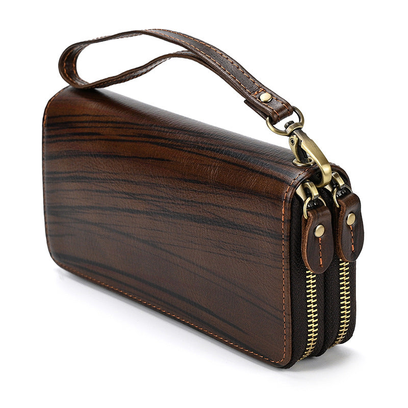 Men's Horse Leather Zipper Long Genuine Premium Men's Handbags