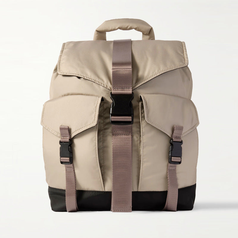 Unisex Style Contrast Color Large Capacity Backpacks