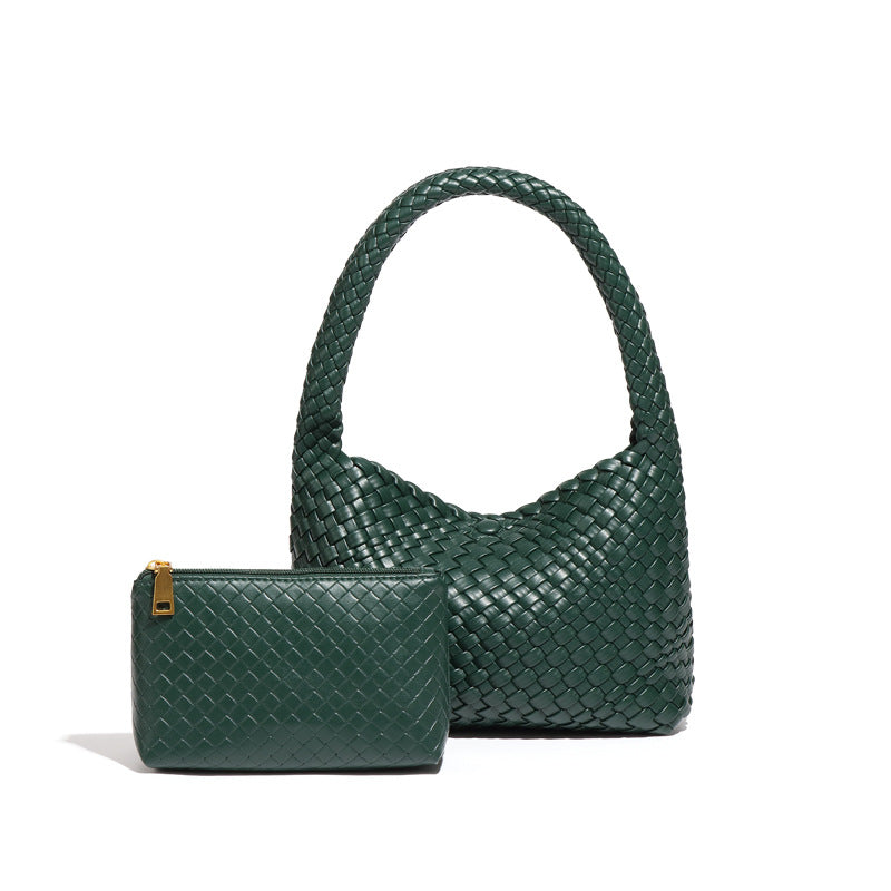 Underarm Fashion Hand-woven Soft Leather Large Capacity Bags
