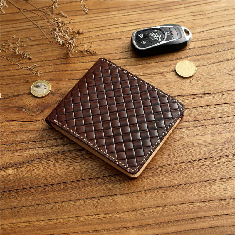 Men's Vegetable Tanned Leather Short First Layer Men's Wallets