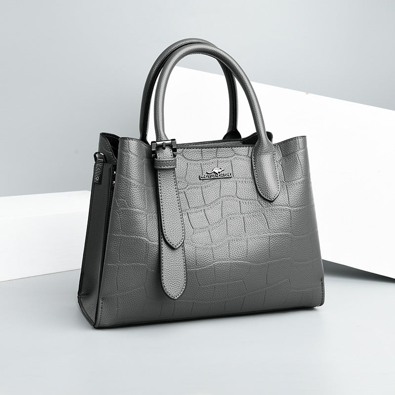 Women's Leather Versatile Large Capacity Mom Cross Handbags