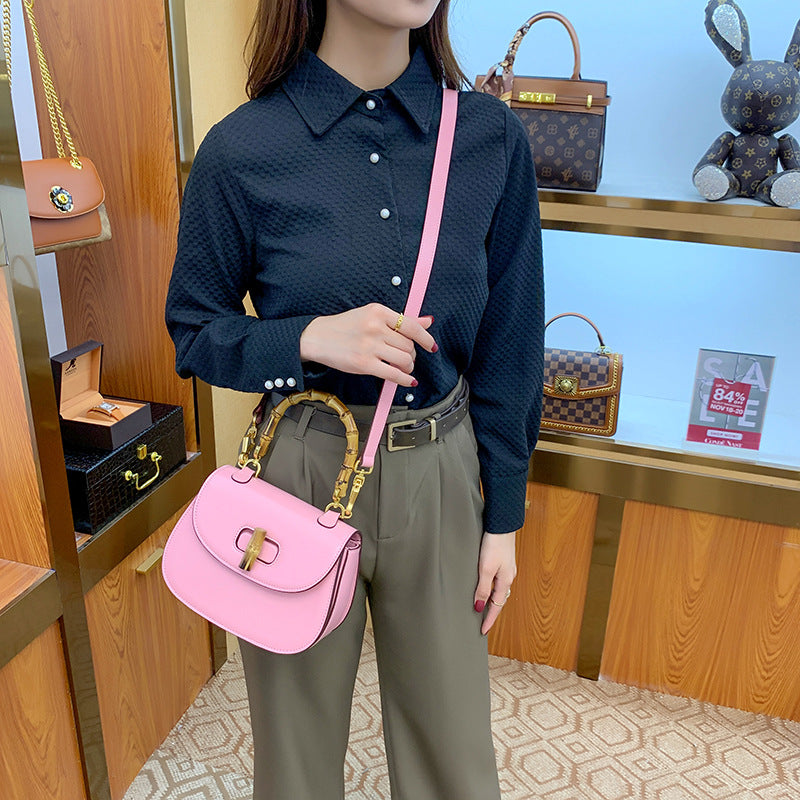 Women's Retro Bamboo Saddle Portable Fashion For Handbags