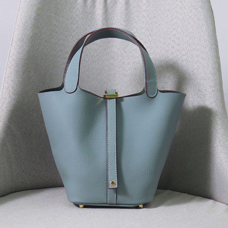 Women's Upgraded First Layer Cowhide Gold Vegetable Handbags