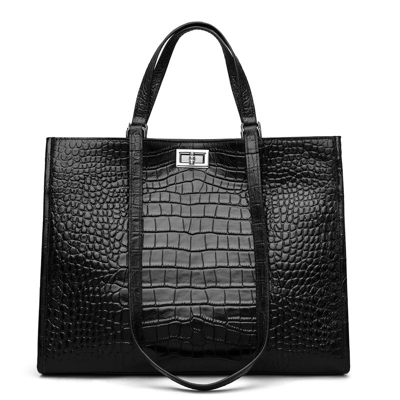 Women's Large Capacity Totes High-grade Crocodile Pattern Handbags