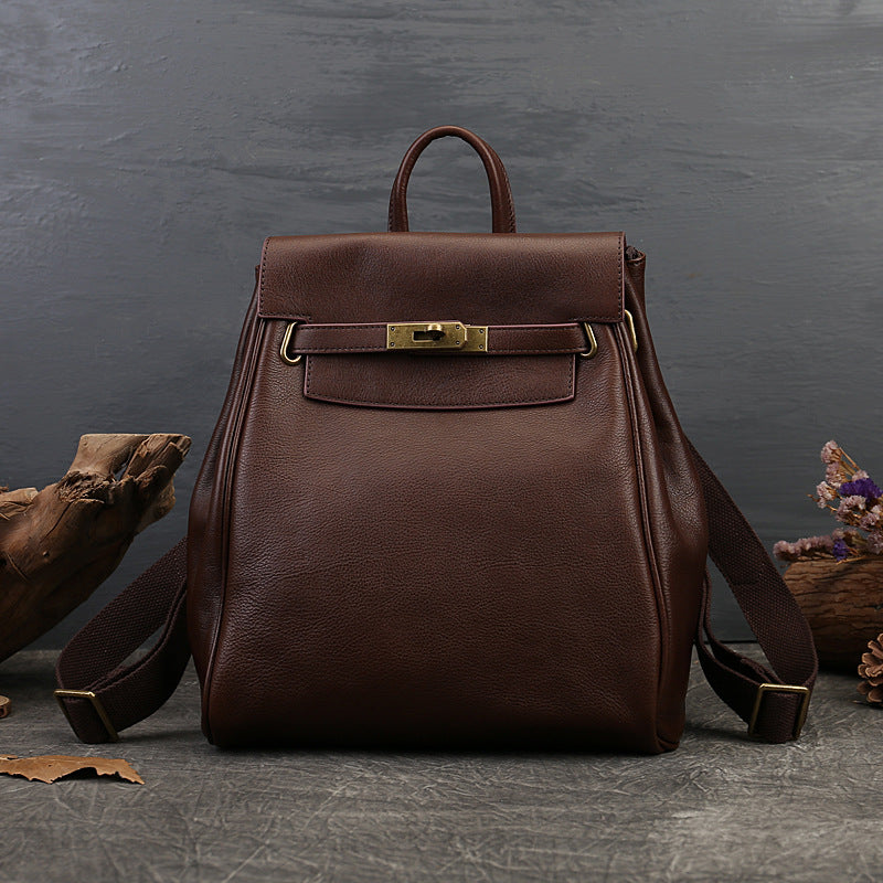 Women's Genuine Leather Fashion First Layer Cowhide Backpacks