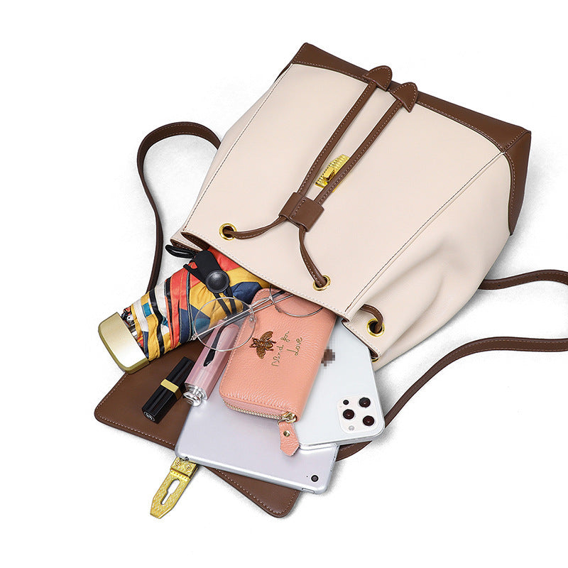 Fashion Large Capacity Junior High Genuine Backpacks