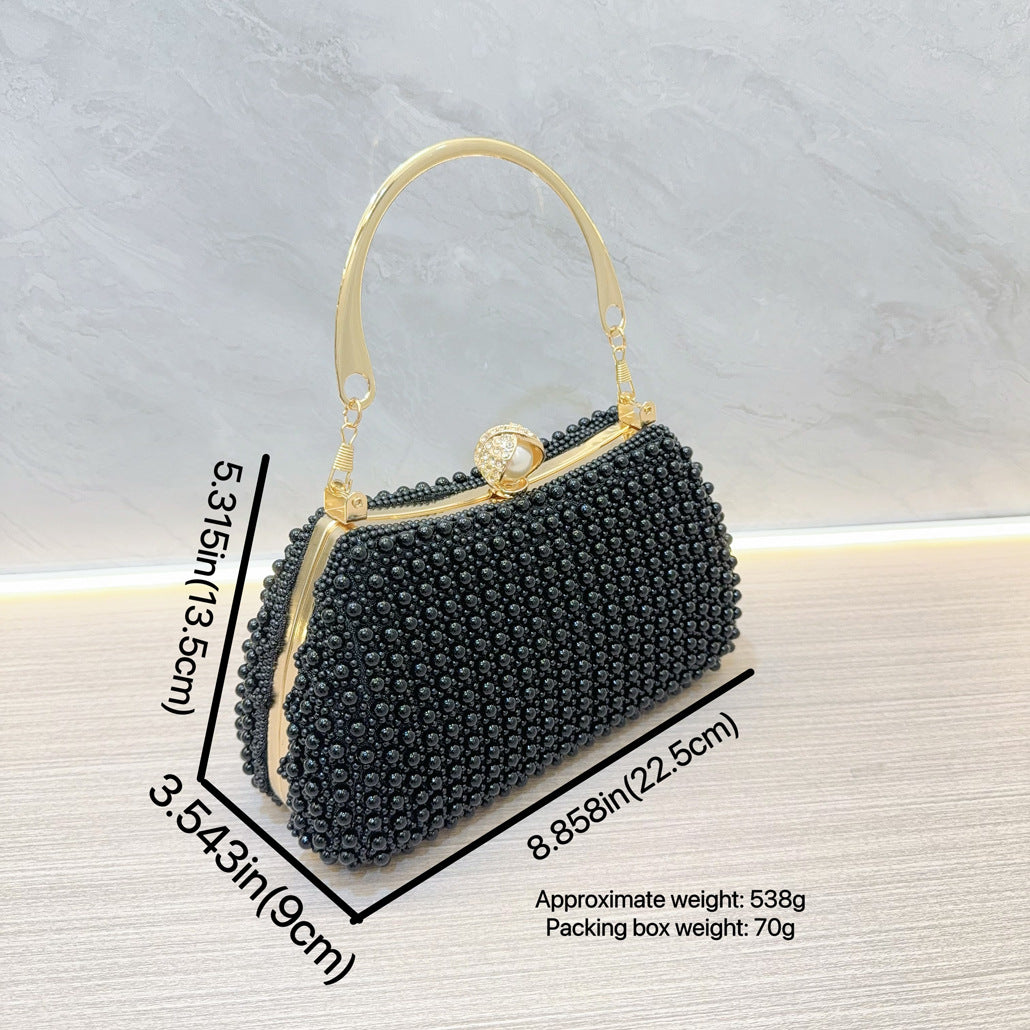 Women's Black Pearl Party Dress Banquet Dinner Evening Bags