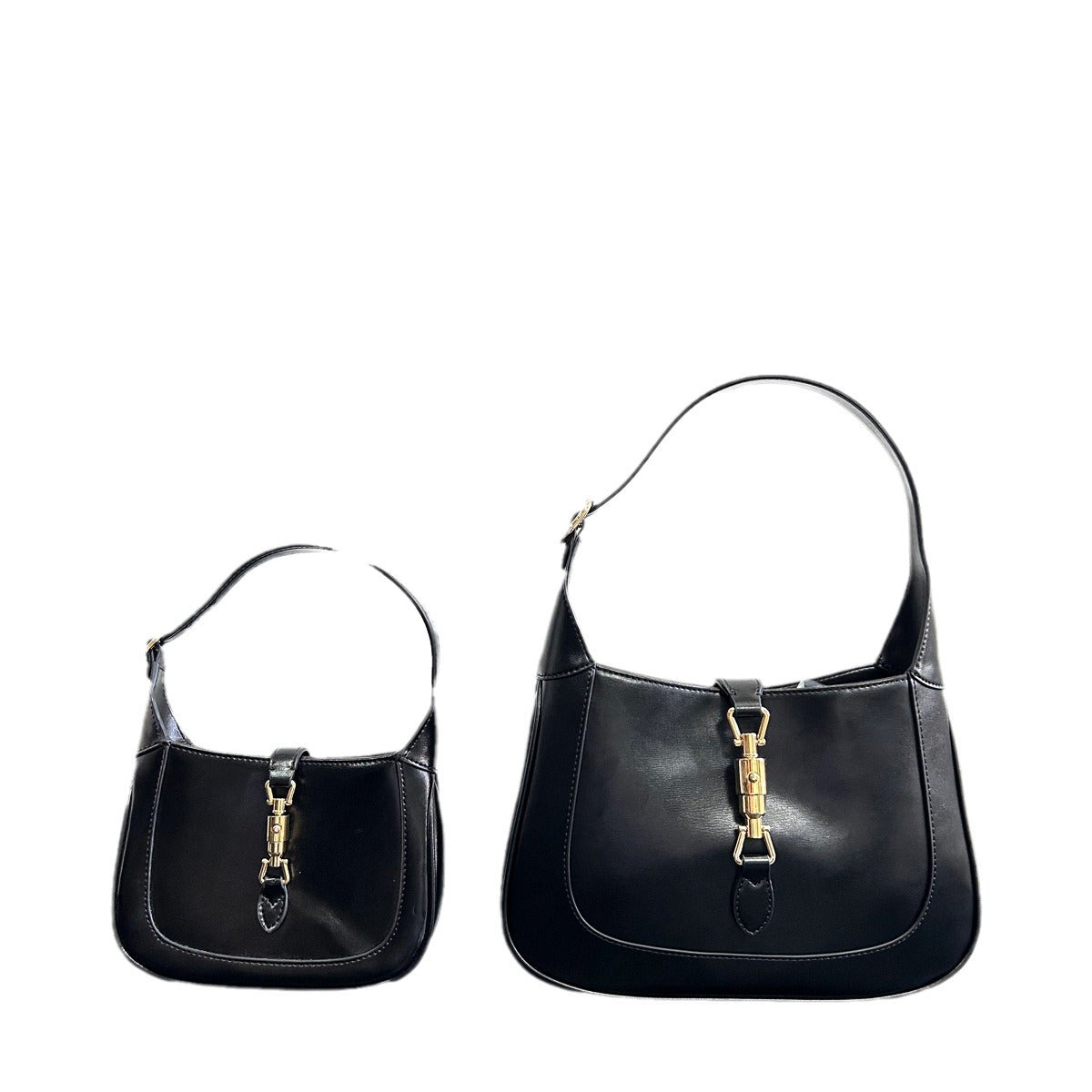 Women's Textured Niche Black Fashionable High-grade Underarm Shoulder Bags