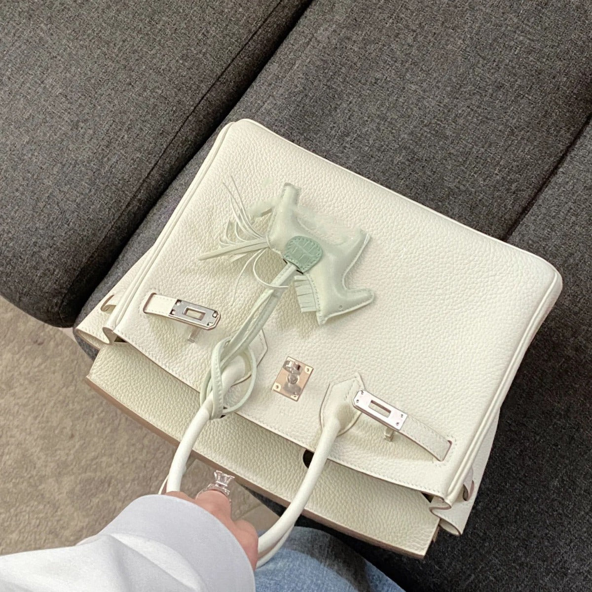 Women's First Layer Cowhide Sier Large Capacity Handbags