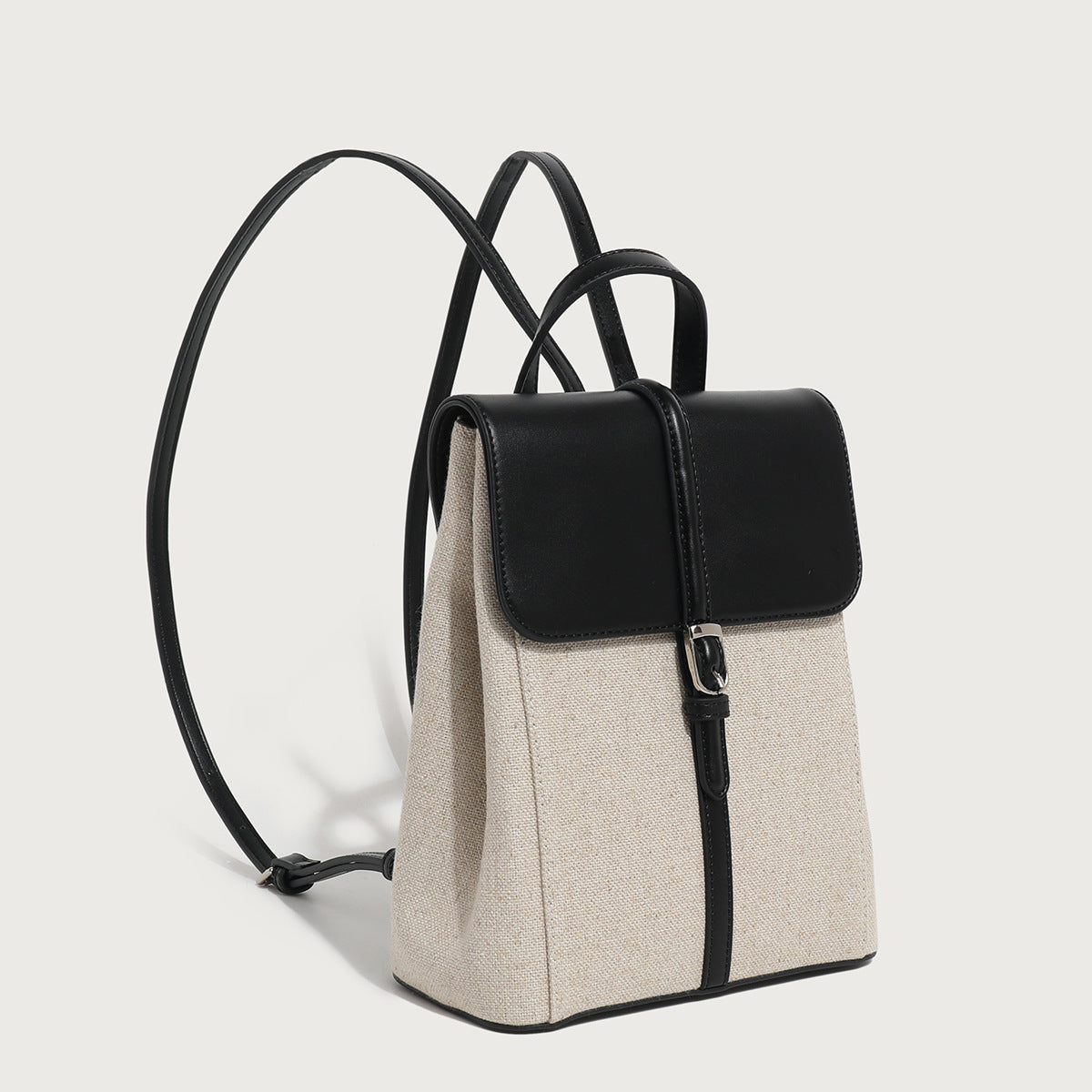 Summer Vacation Style Cowhide Linen French Loose Backpacks