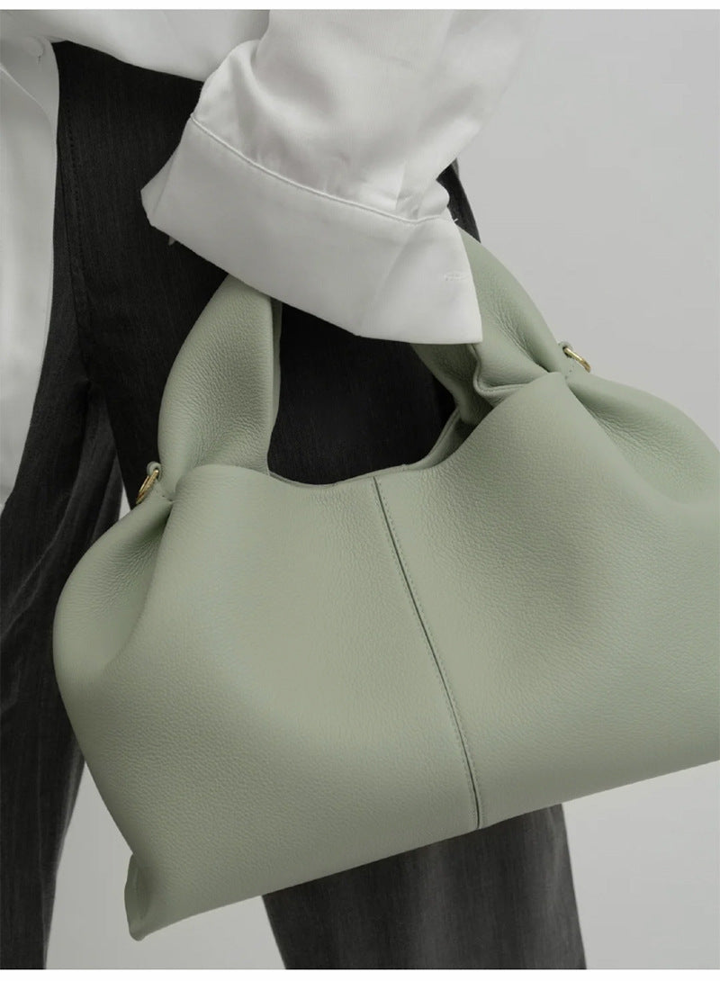 Women's French Minority Solid Color Lunch Box Handbags