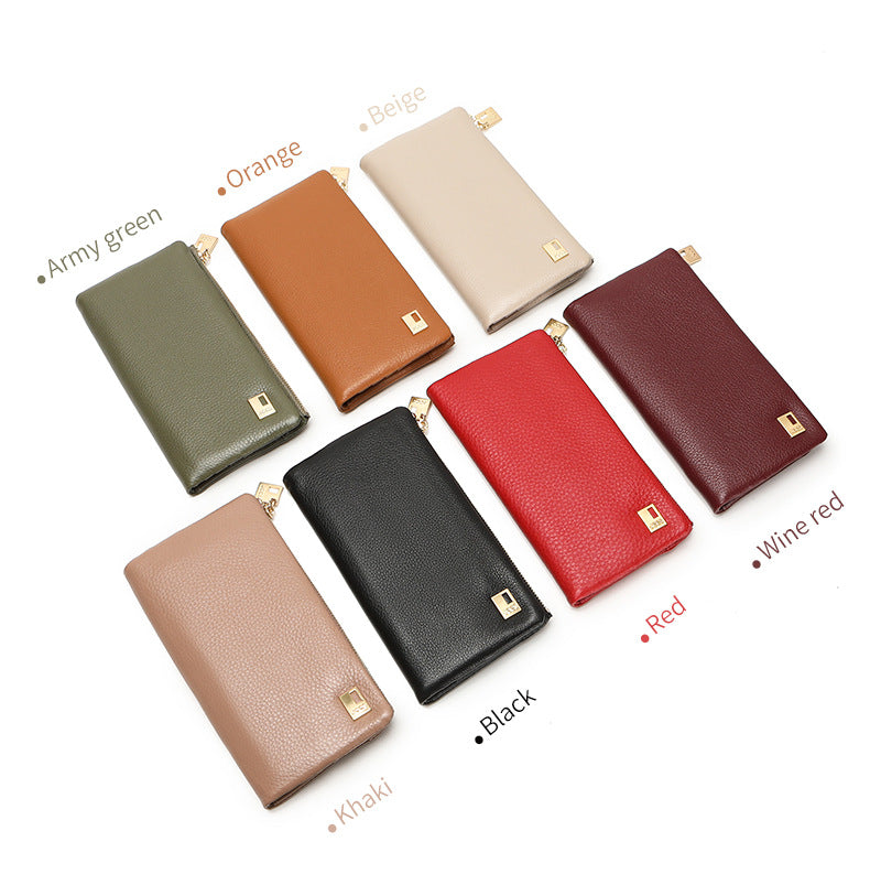 Women's Leather Long Large Capacity Multiple Slots Ladies Wallets