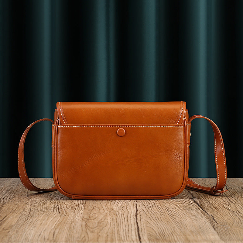 Women's Snap Genuine Leather Retro Art Versatile Bags