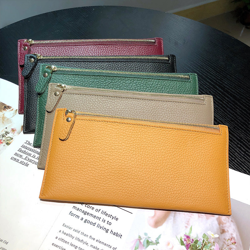 Women's Genuine Leather First Layer Cowhide Thin Ladies Wallets