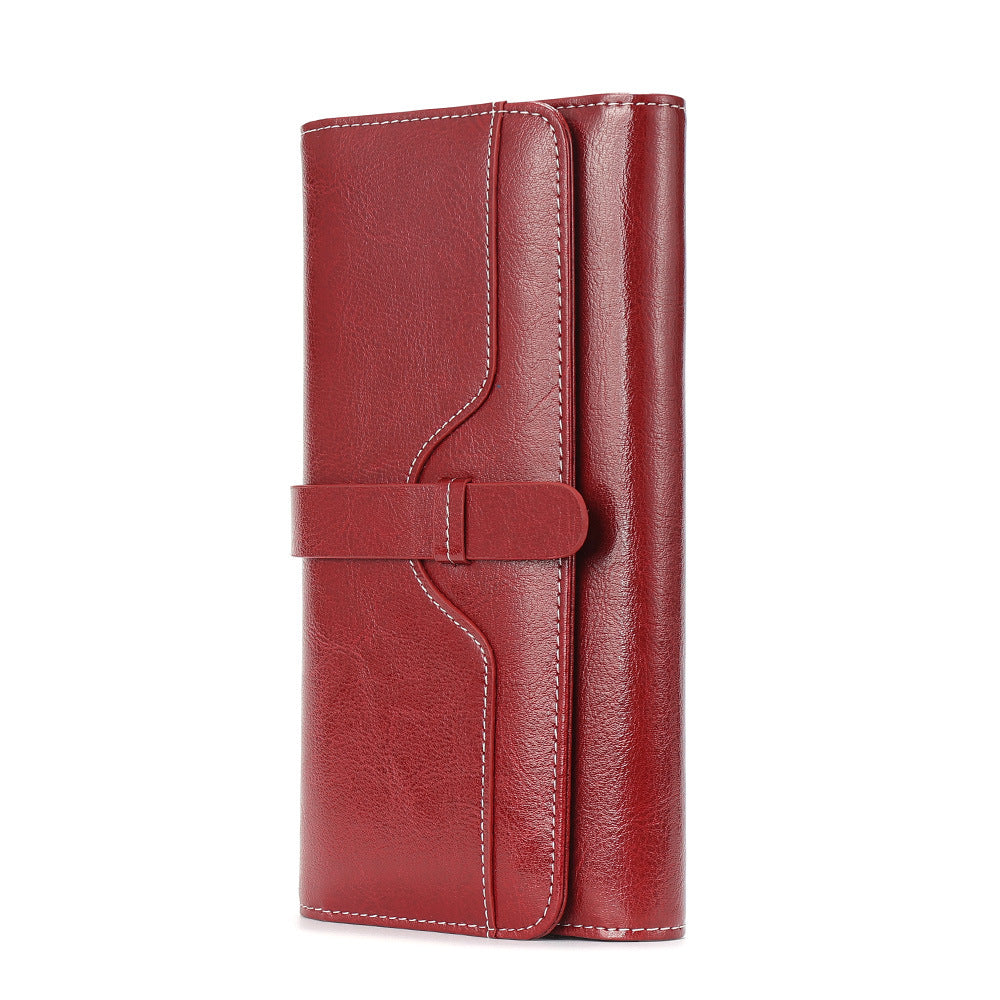 Women's Boxed Long Pocket Green Vintage Ladies Wallets