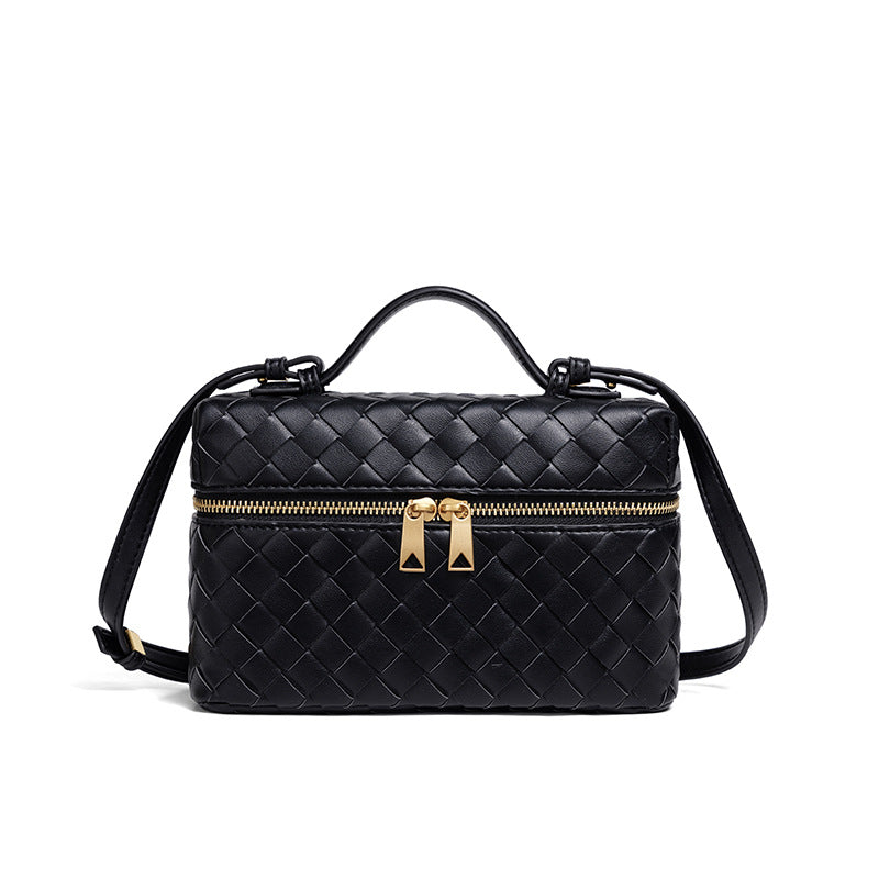 Fashion Popular Lunch Box Hand-woven Zipper Shoulder Bags