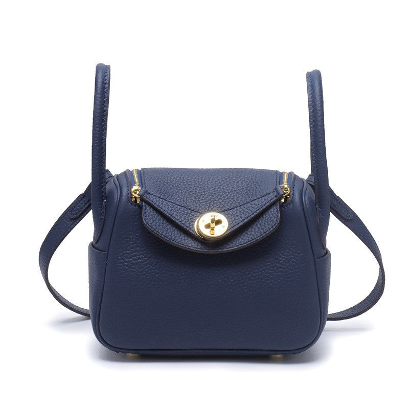 Layer Cowhide Lychee Pattern Lindy Doctor Genuine Leather Crossbody Bags