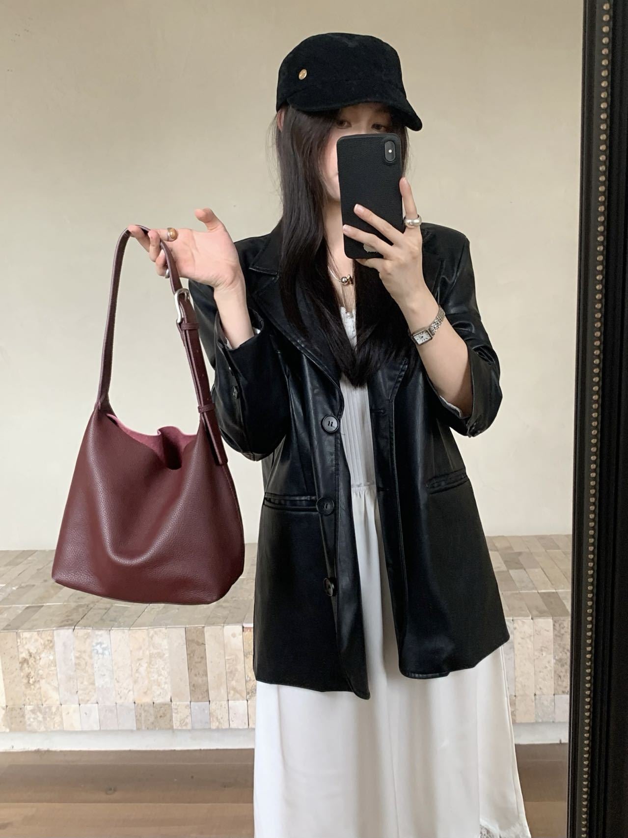 Women's Layer Cowhide Autumn Vintage Genuine Leather Bags