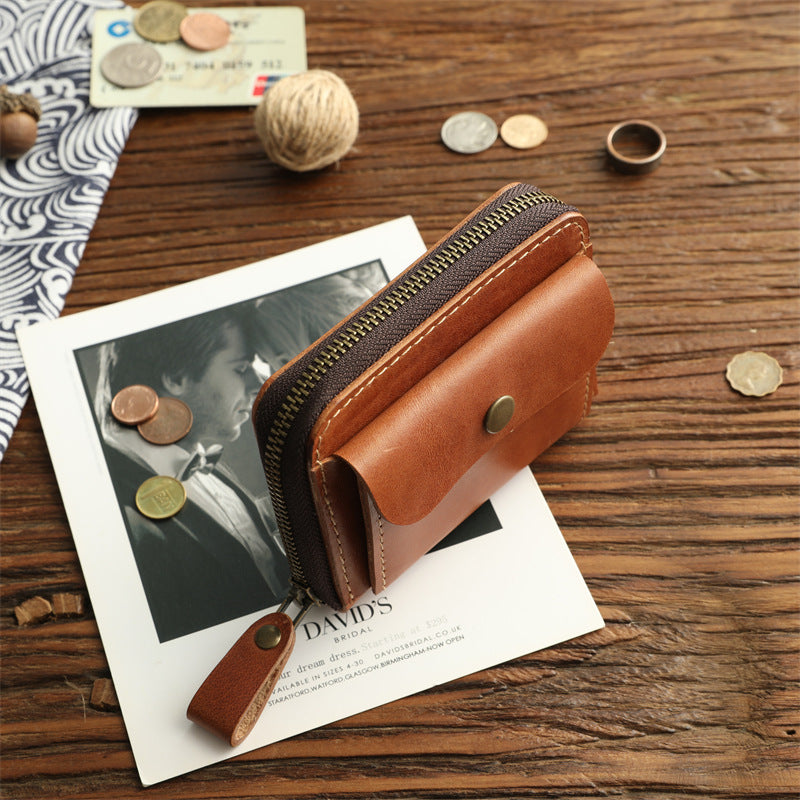 Men's Layer Cowhide Short Genuine Leather Inside Men's Wallets