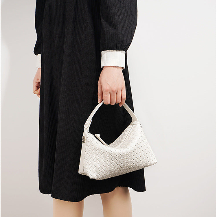 Women's Rhombus High-grade Fashion Authentic Leather Weave Handbags