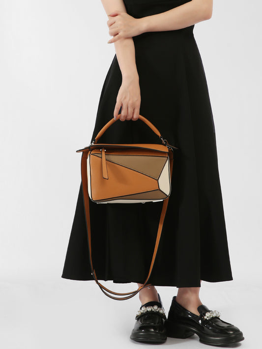 Women's Xi Geometric Stitching Portable Big Pillow Crossbody Bags