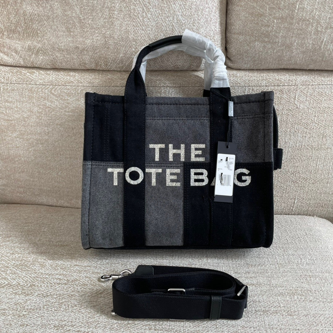 Mini Denim Color Matching Portable Shopping Handbags