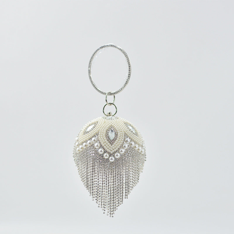Women's Rhinestone Round Spherical Pearl Nightclub Disco Evening Bags