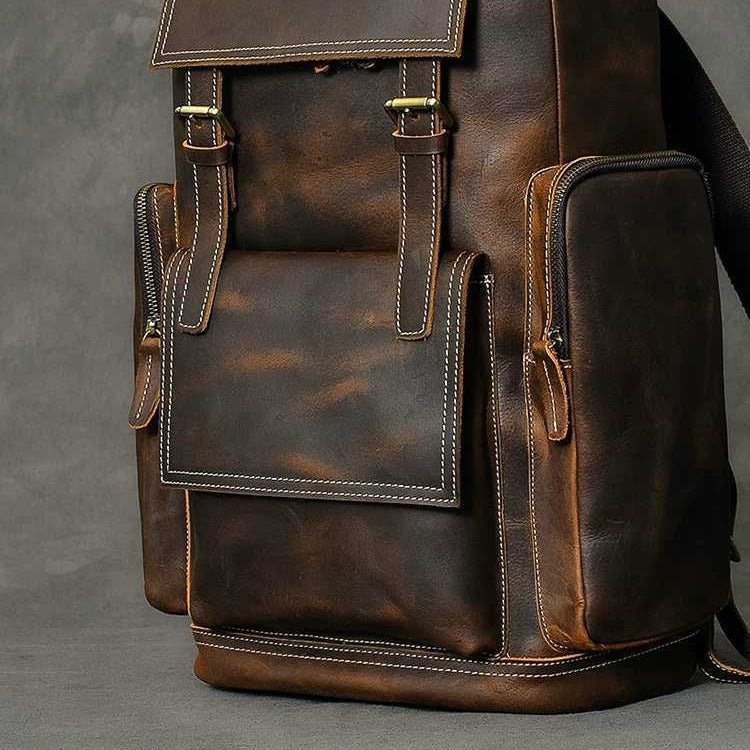Women's & Men's & First Layer Leather Crazy Horse Backpacks