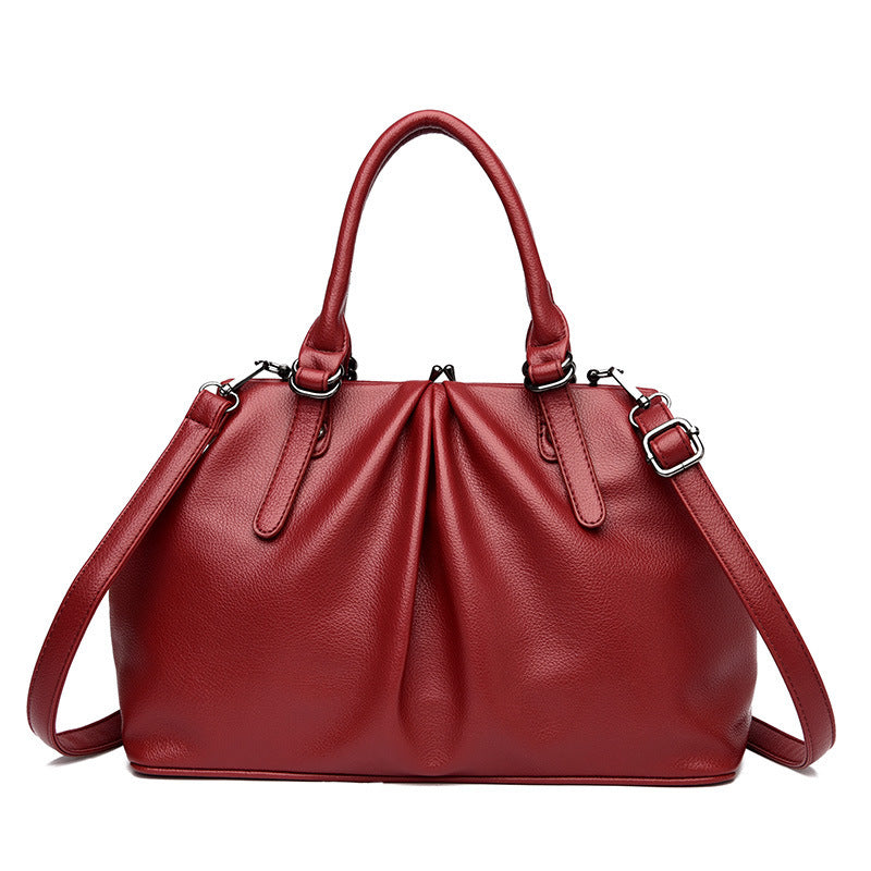 Women's Slouchy Elegant Female Clip Mouth Handbags