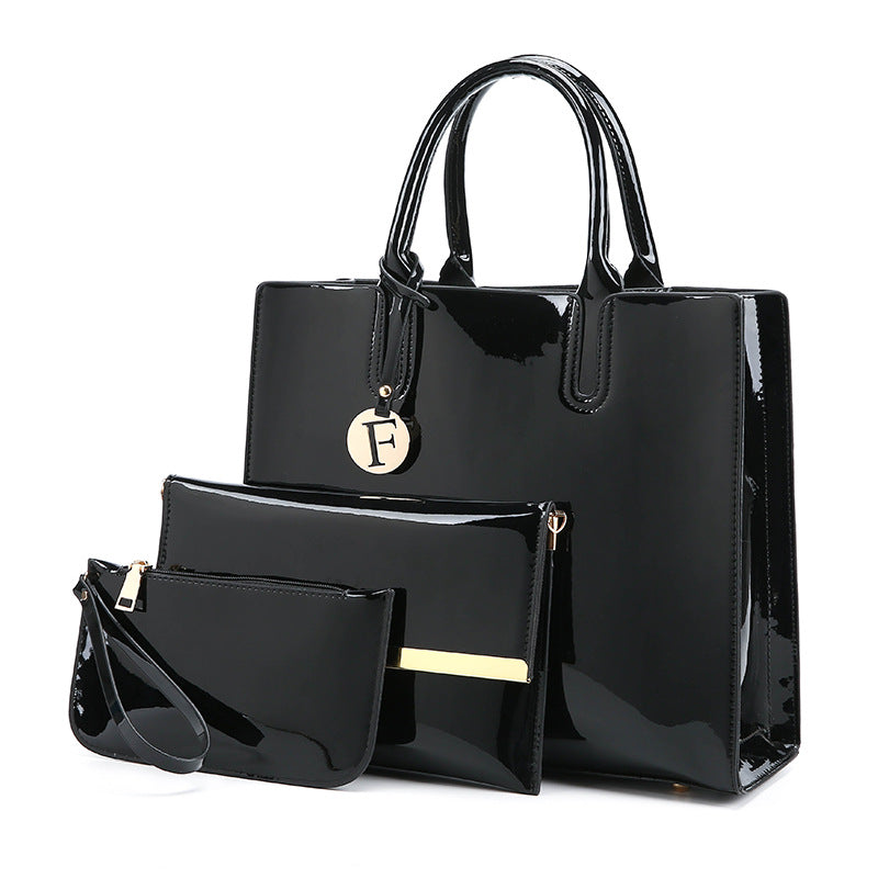 Women's Glamorous Classic Three-piece Patent Leather Handbags