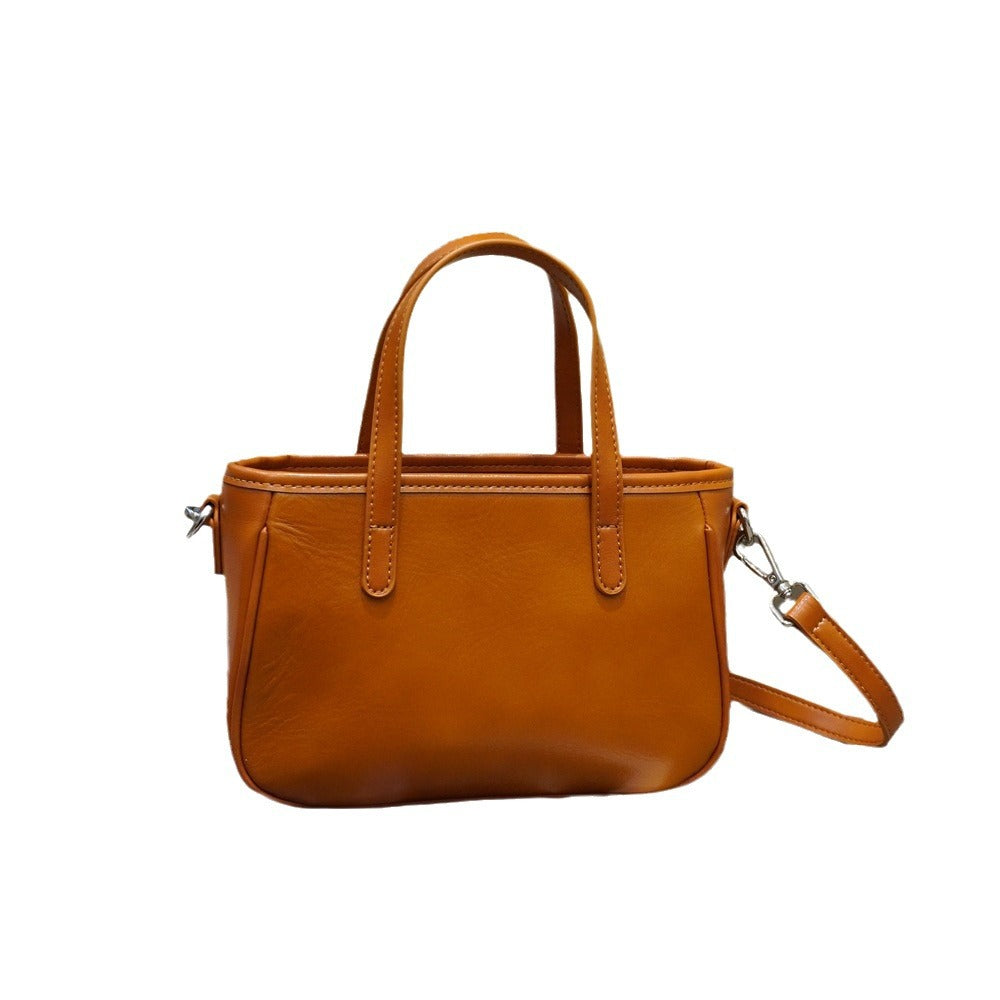Women's Genuine Leather Vintage First Layer Vegetable Tanned Crossbody Bags