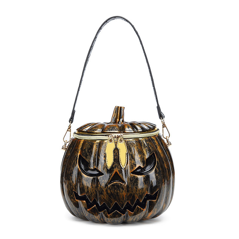 Women's Fashion Halloween Personalized Three-dimensional Pumpkin Head Shoulder Bags