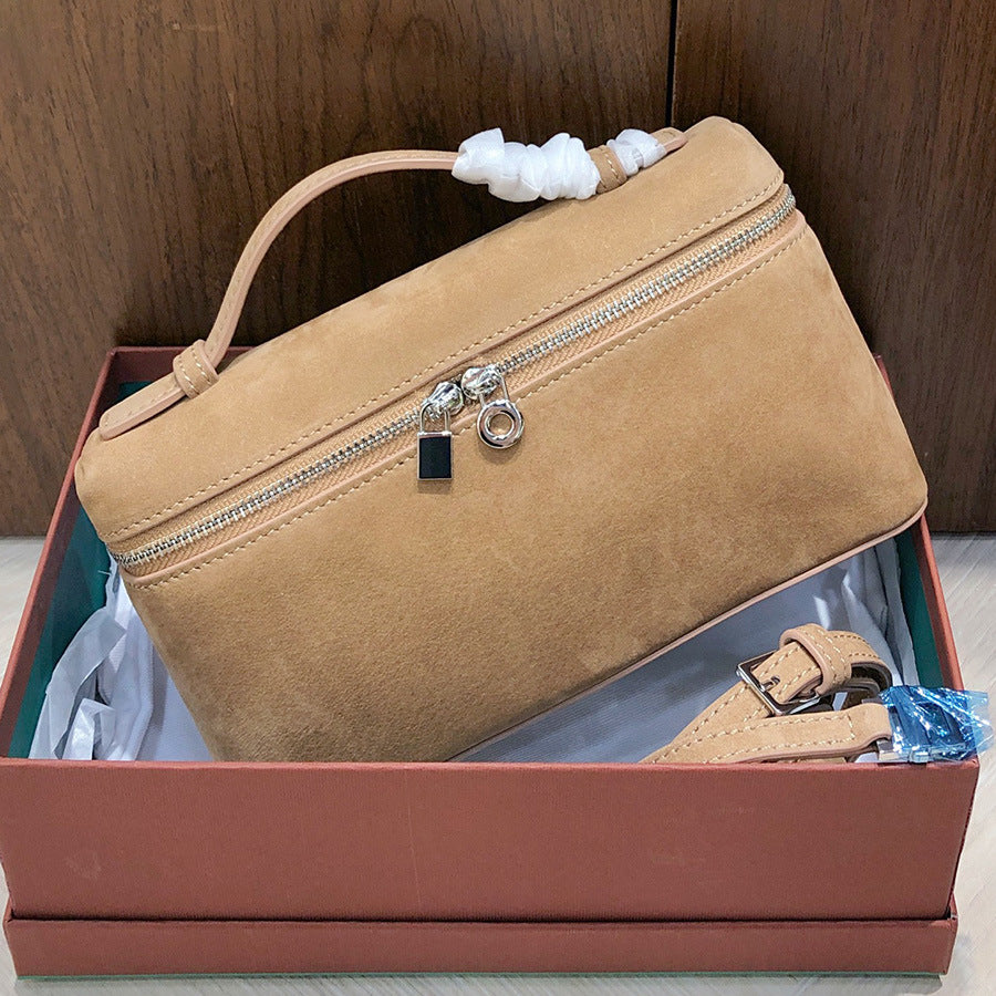 Women's Matte Cowhide Lunch Box Leather Commuter Crossbody Bags