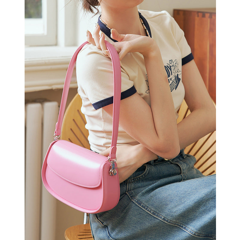 Women's Fashion Underarm Niche Saddle Genuine Leather Armpit Bags