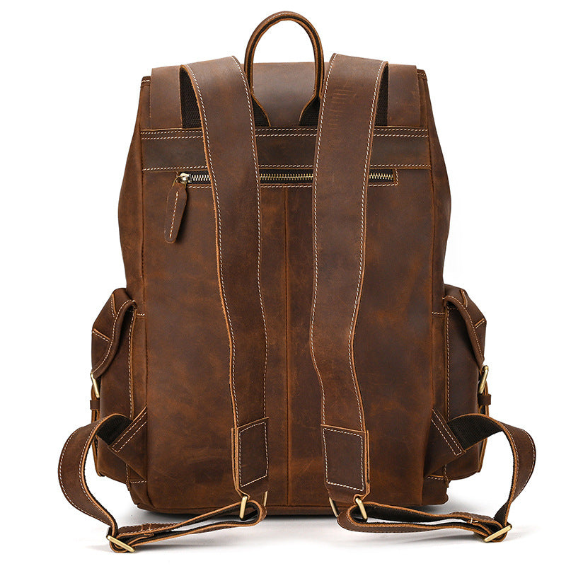 Men's Retro Large Capacity Crazy Horse Leather Backpacks