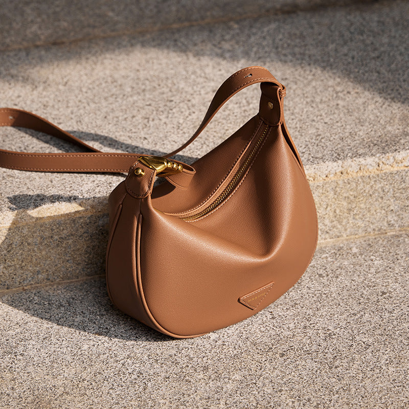 Women's Dumpling High Sense Soft Leather Genuine Shoulder Bags
