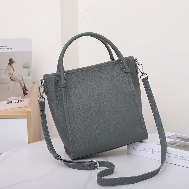 Women's Commuter Niche High-grade First Layer Cowhide Large Capacity Handbags
