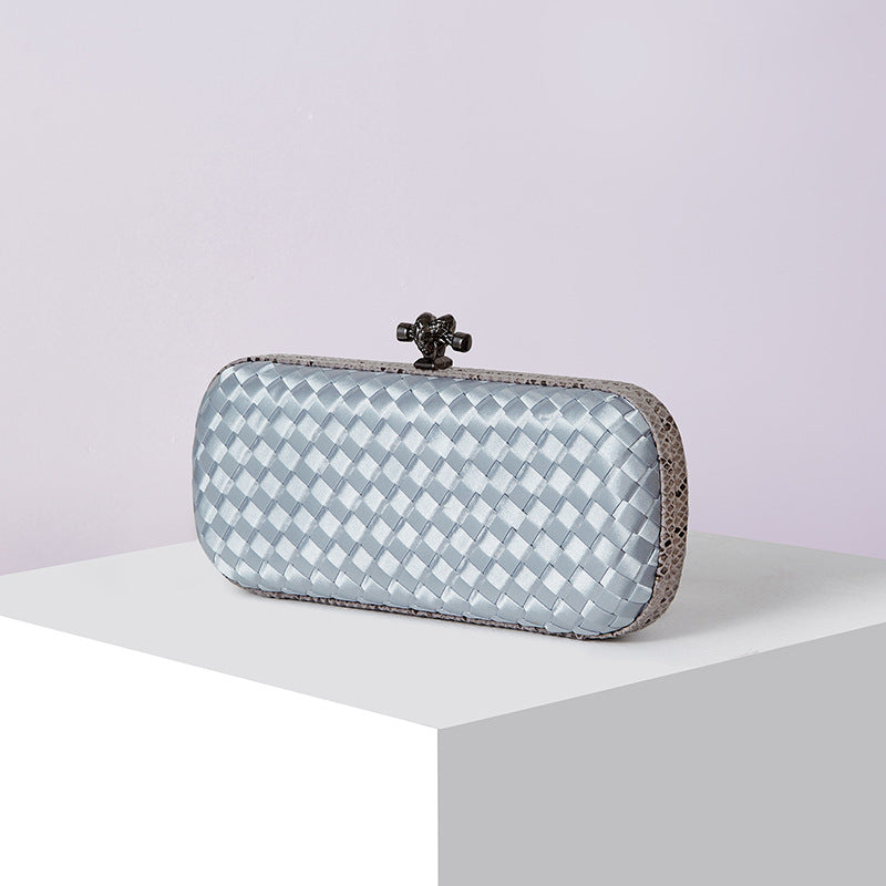 Women's Silk Hand-woven Simplicity Dinner Chain Pouch Evening Bags