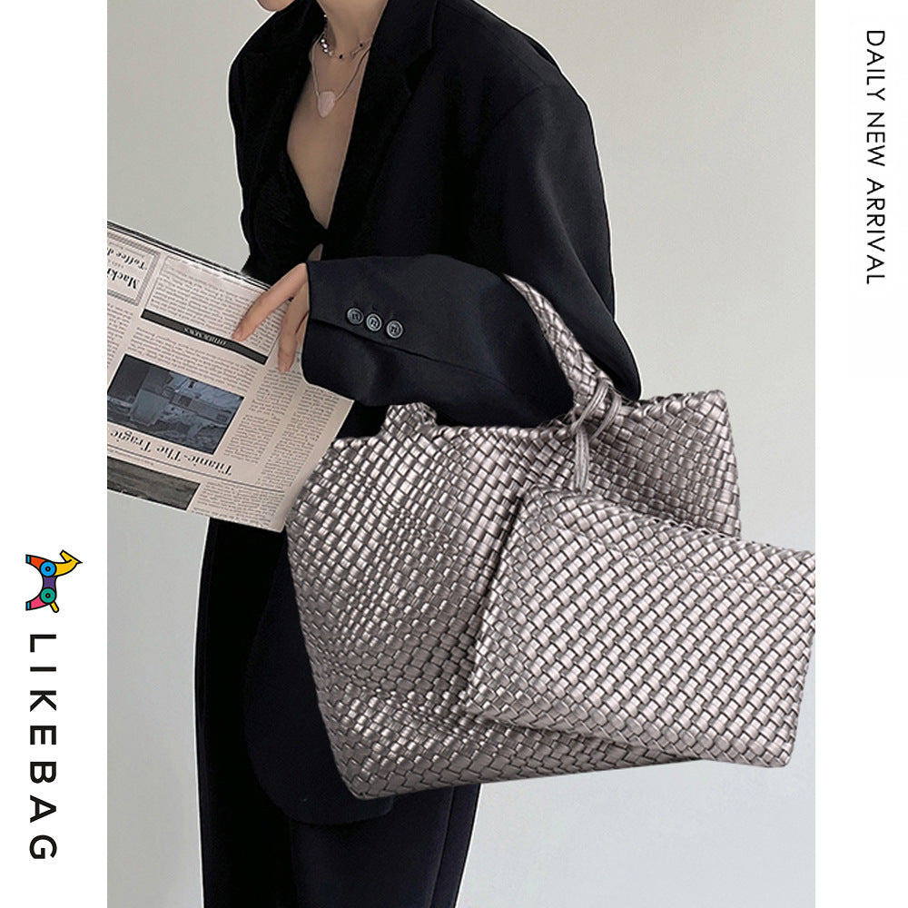 Business Commute Woven Large Capacity Trendy Handbags